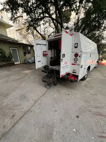Magnet Plumbing service vehicle on-site for Grease Trap Cleaning in Solana Beach